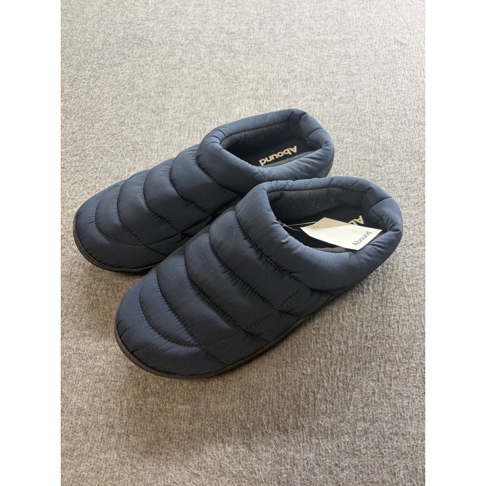 Abound Navy Blue Puffer Slippers Quilted Slip‎ On Shoes Mens XL 13/14 New